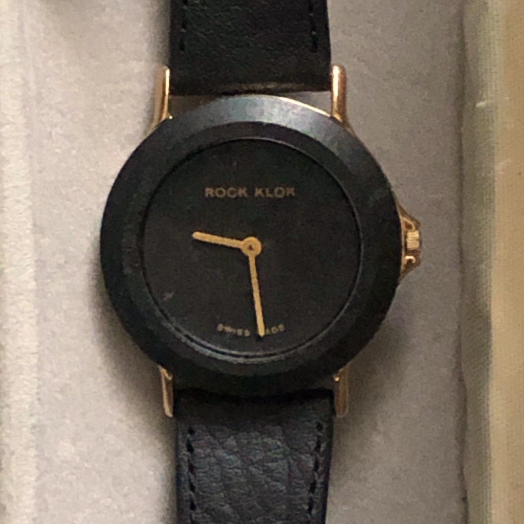 Ladies Black Gold Watch Leather Band Ladies Black Gold Watch Leather Band